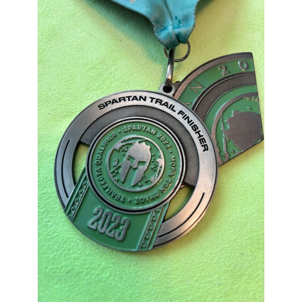 2023 Spartan Trail 10K Finisher Medal Official Race w/ Ribbon & Delta Wedge